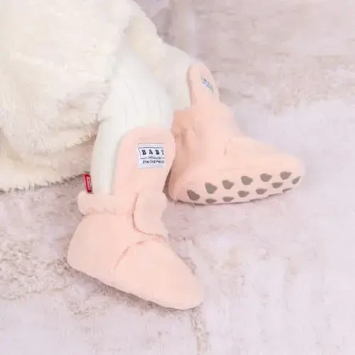 KIDSUN Infant Baby Boy Girl Cozy Fleece Bootie Newborn Stay On Slipper Winter Warm Gripper Non-Slip Crib Shoes - 2