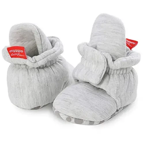 KIDSUN Infant Baby Boy Girl Cozy Fleece Bootie Newborn Stay On Slipper Winter Warm Gripper Non-Slip Crib Shoes - 5