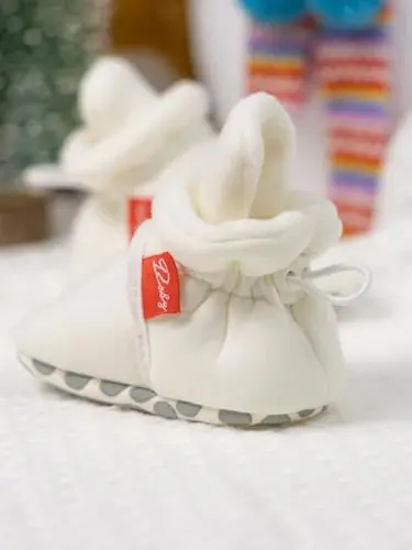 KIDSUN Infant Baby Boy Girl Cozy Fleece Bootie Newborn Stay On Slipper Winter Warm Gripper Non-Slip Crib Shoes - 2