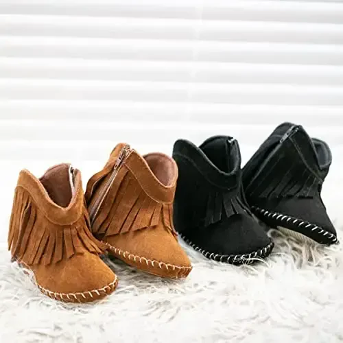 KIDSUN Infant Baby Boy Girl Cozy Fleece Bootie Newborn Stay On Slipper Winter Warm Gripper Non-Slip Crib Shoes - MODAZONE (1)