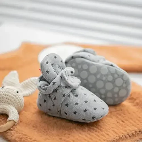 KIDSUN Infant Baby Boy Girl Cozy Fleece Bootie Newborn Stay On Slipper Winter Warm Gripper Non-Slip Crib Shoes - 5