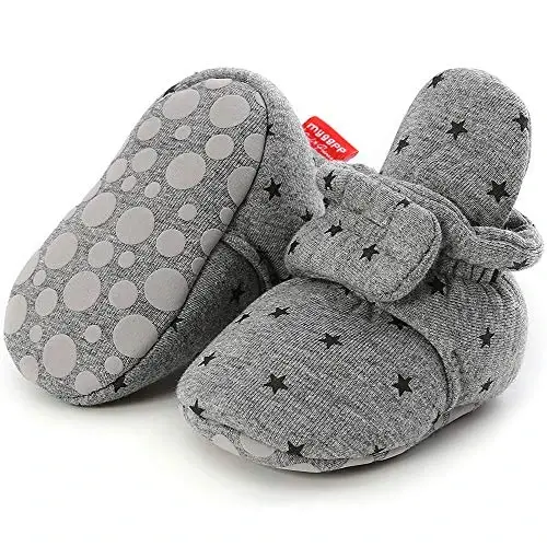 KIDSUN Infant Baby Boy Girl Cozy Fleece Bootie Newborn Stay On Slipper Winter Warm Gripper Non-Slip Crib Shoes - KIDSUN