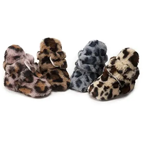 KIDSUN Infant Baby Boy Girl Cozy Fleece Bootie Newborn Stay On Slipper Winter Warm Gripper Non-Slip Crib Shoes - KIDSUN (1)