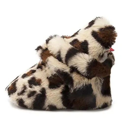 KIDSUN Infant Baby Boy Girl Cozy Fleece Bootie Newborn Stay On Slipper Winter Warm Gripper Non-Slip Crib Shoes - 5