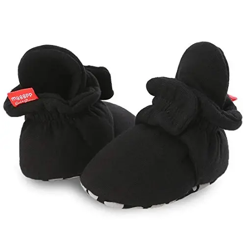 KIDSUN Infant Baby Boy Girl Cozy Fleece Bootie Newborn Stay On Slipper Winter Warm Gripper Non-Slip Crib Shoes - 5