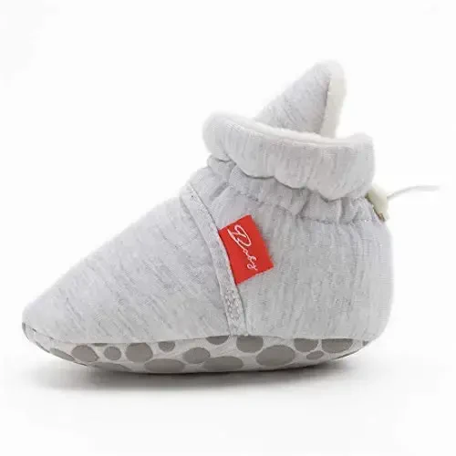 KIDSUN Infant Baby Boy Girl Cozy Fleece Bootie Newborn Stay On Slipper Winter Warm Gripper Non-Slip Crib Shoes - 5