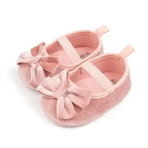 KIDSUN Infant Baby Girls Mary Jane Shoes Non-Slip Rubber Sole Ballet Slippers Princess Dress Wedding Shoes Newborn Crib Shoes First Walkers Shoes 