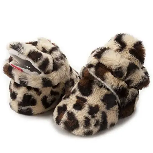 KIDSUN Infant Baby Boy Girl Cozy Fleece Bootie Newborn Stay On Slipper Winter Warm Gripper Non-Slip Crib Shoes - 3