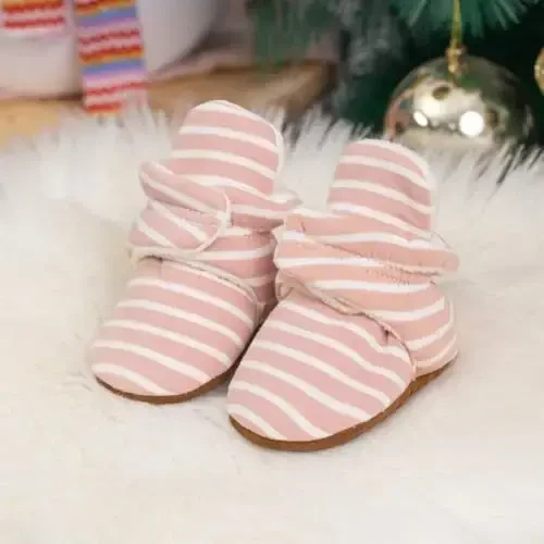 KIDSUN Infant Baby Boy Girl Cozy Fleece Bootie Newborn Stay On Slipper Winter Warm Gripper Non-Slip Crib Shoes - 2