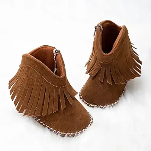 KIDSUN Infant Baby Boy Girl Cozy Fleece Bootie Newborn Stay On Slipper Winter Warm Gripper Non-Slip Crib Shoes - 5