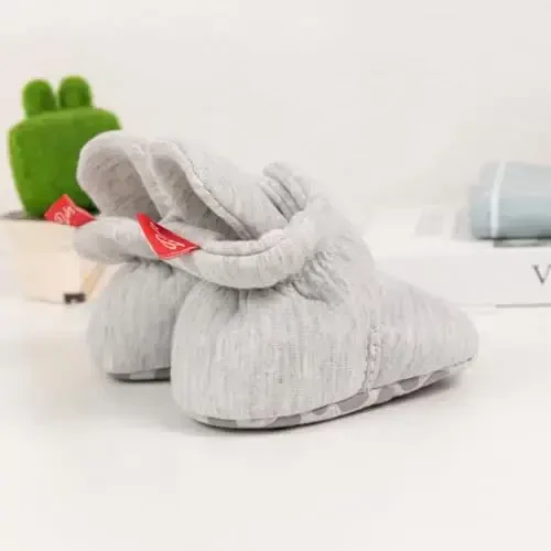 KIDSUN Infant Baby Boy Girl Cozy Fleece Bootie Newborn Stay On Slipper Winter Warm Gripper Non-Slip Crib Shoes - KIDSUN (1)
