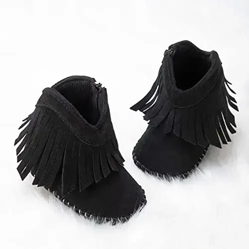 KIDSUN Infant Baby Boy Girl Cozy Fleece Bootie Newborn Stay On Slipper Winter Warm Gripper Non-Slip Crib Shoes - 5