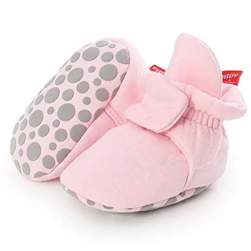 KIDSUN Infant Baby Boy Girl Cozy Fleece Bootie Newborn Stay On Slipper Winter Warm Gripper Non-Slip Crib Shoes - KIDSUN