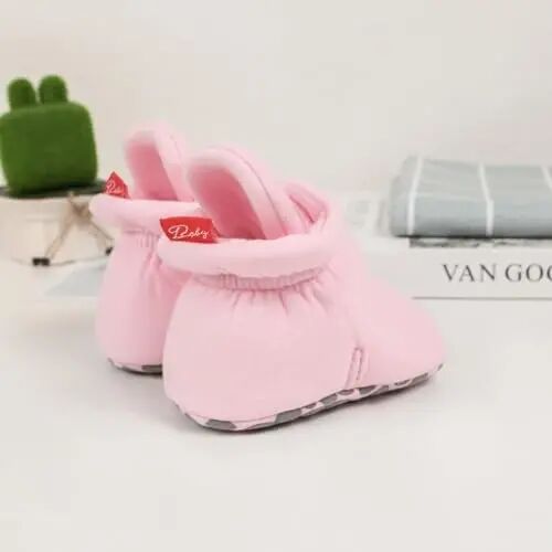 KIDSUN Infant Baby Boy Girl Cozy Fleece Bootie Newborn Stay On Slipper Winter Warm Gripper Non-Slip Crib Shoes - KIDSUN (1)
