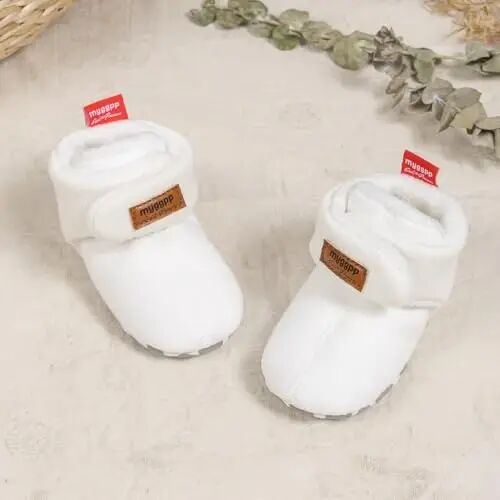 KIDSUN Infant Baby Boy Girl Cozy Fleece Bootie Newborn Stay On Slipper Winter Warm Gripper Non-Slip Crib Shoes - 3