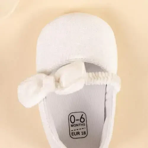 KIDSUN Infant Baby Girls Mary Jane Shoes Non-Slip Rubber Sole Ballet Slippers Princess Dress Wedding Shoes Newborn Crib Shoes First Walkers Shoes - 6
