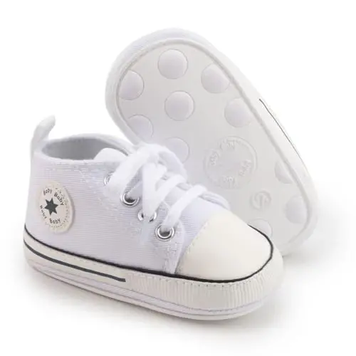 KIDSUN Tutoo Unisex Chaqaloq O'g'il Qizlar Yuqori Ustki Krossovka Yumshoq Sirpanishga Qarshi Taglik Yangi Tug'ilgan Chaqaloq Birinchi Yuruvchilar Kanvas Denim Poyabzallari - 1