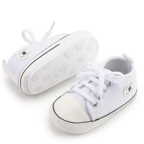 KIDSUN Tutoo Unisex Chaqaloq O'g'il Qizlar Yuqori Ustki Krossovka Yumshoq Sirpanishga Qarshi Taglik Yangi Tug'ilgan Chaqaloq Birinchi Yuruvchilar Kanvas Denim Poyabzallari - 5