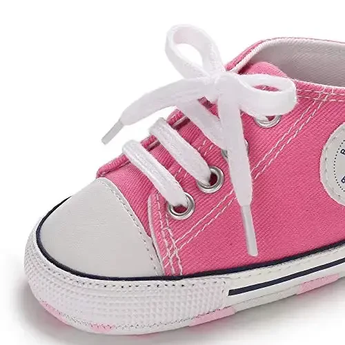 KIDSUN Unisex Baby Boys Girls High Top Sneaker Yumshoq Sirpanishga qarshi Taglik Yangi Tug'ilgan Chaqaloqlar Birinchi Yuruvchilar Kanvas Denim Poyabzal - 3
