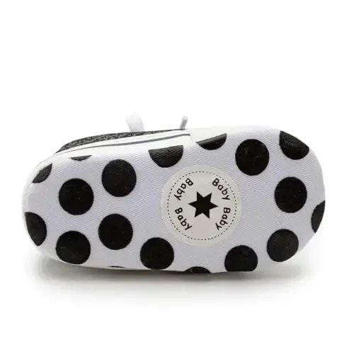 KIDSUN Unisex Baby Boys Girls High Top Sneaker Yumshoq sirpanmaydigan taglik Yangi tug'ilgan chaqaloqlar uchun birinchi qadamlar Tuval Denim poyafzallari - 6