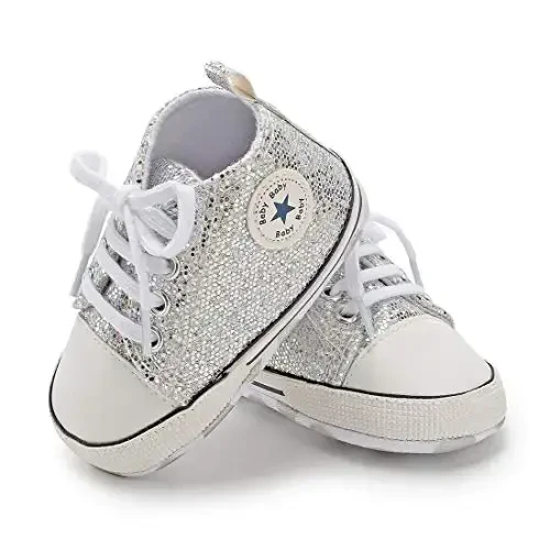 KIDSUN Unisex Baby Boys Girls High Top Sneaker Soft Anti-Slip Sole Newborn Infant First Walkers Canvas Denim Shoes - MODAZONE (1)