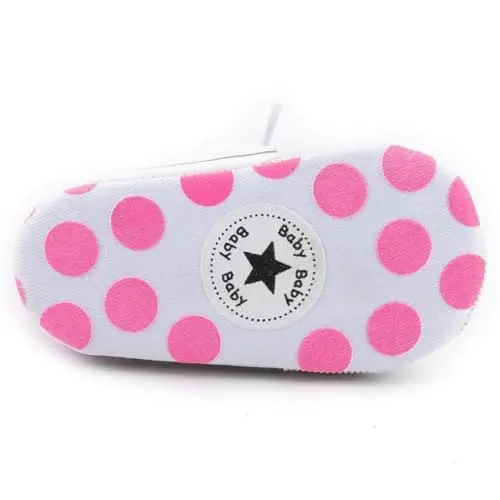 KIDSUN Unisex Baby Boys Girls High Top Sneaker Soft Anti-Slip Sole Newborn Infant First Walkers Canvas Denim Shoes - 5