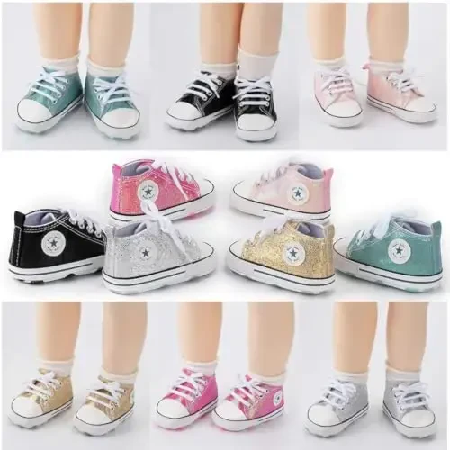 KIDSUN Unisex Baby Boys Girls High Top Sneaker Soft Anti-Slip Sole Newborn Infant First Walkers Canvas Denim Shoes - 3