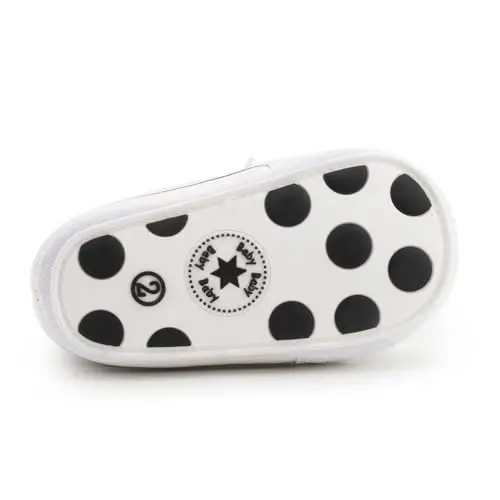 KIDSUN Unisex Baby Boy Girl Canvas Sneaker Soft Sole Infant Lace up Newborn Ankle Toddler First Walkers Crib Shoes - 5