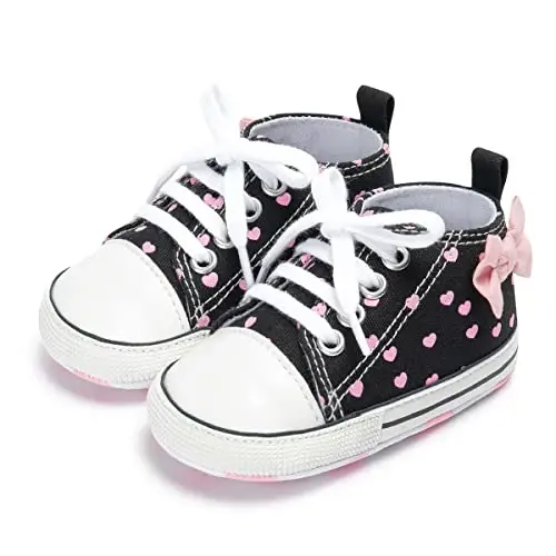 KIDSUN Unisex Chaqaloq O'g'il Qiz Kanvas Krossovkalar Yumshoq Taglik Chaqaloq Ip bilan Yangi Tug'ilgan Oyoq Bilagi Toddler Birinchi Yuruvchilar Beshik Poyabzallari - 5