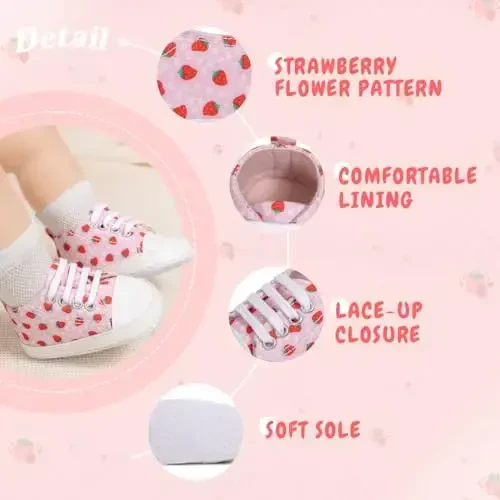 KIDSUN Unisex Chaqaloq O'g'il Qiz Kanvas Krossovkalar Yumshoq Taglik Chaqaloq Ip yangi tug'ilgan chaqaloq to'pig'i Yürümeye başlayan birinchi piyodalar Krovat poyafzallari - 5