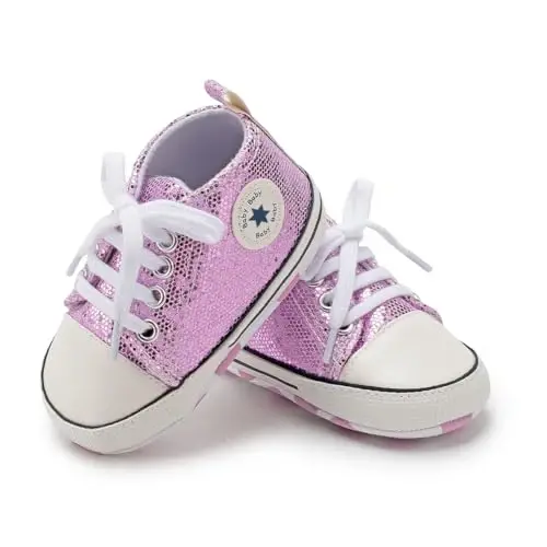 KIDSUN Unisex Chaqaloq O'g'il Qiz Kanvas Krossovkalar Yumshoq Taglik Go'dak Ipli Yangi Tug'ilgan Chaqaloq Oyoq Bilagi Toddler Birinchi Yuruvchilar Beshik Poyabzallari - 2