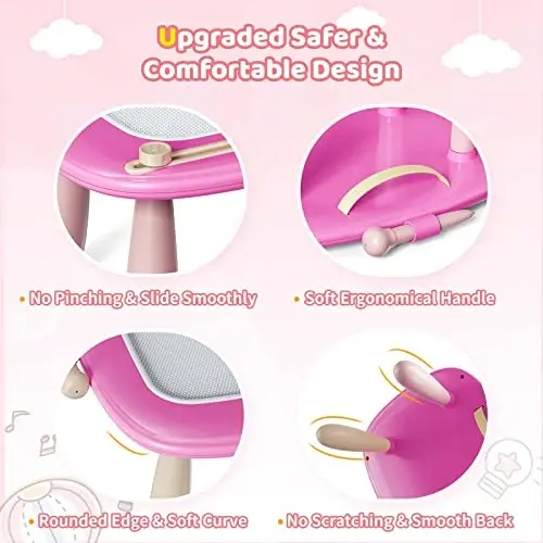 Kikidex Toddler Toys for 1-3 Years, Sturdy Magnetic Doodle Board, Reusable, No Mess, Educational Learning Toys for Kids' Birthday (Rose) - 5