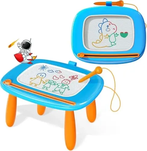 Kikidex Bebek Oyuncakları 1-3 Yaş, Manyetik Çizim Tahtası, 1-2 Yaşındaki Bebek Kız Oyuncakları, Karalama Tahtası Oyun Alanı Öğrenme ve Eğitici Oyuncaklar 1 2 3 Yaşındaki Bebek Çocuklar Doğum Günü Hediyesi 