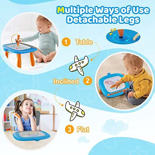 Kikidex Magnetic Drawing Board, Toddler Girl Toys for 1-2 Year Old, Doodle Board Pad Learning and Educational Toys for 1 2 3 Year Old Baby Kids Birthday Gift(Light Blue) - 6