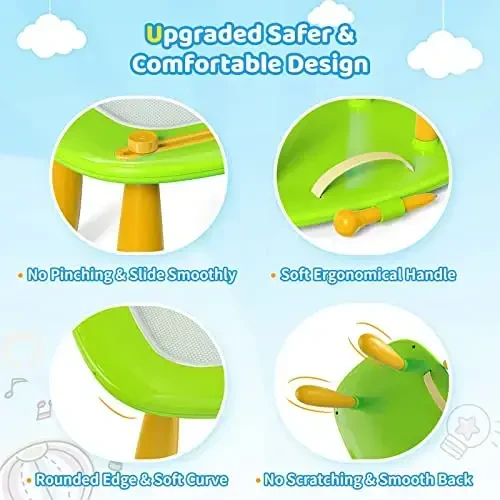 Kikidex Magnetic Drawing Board, Toddler Girl Toys for 1-2 Year Old, Doodle Board Pad Learning and Educational Toys for 1 2 3 Year Old Baby Kids Birthday Gift(Green) - 4