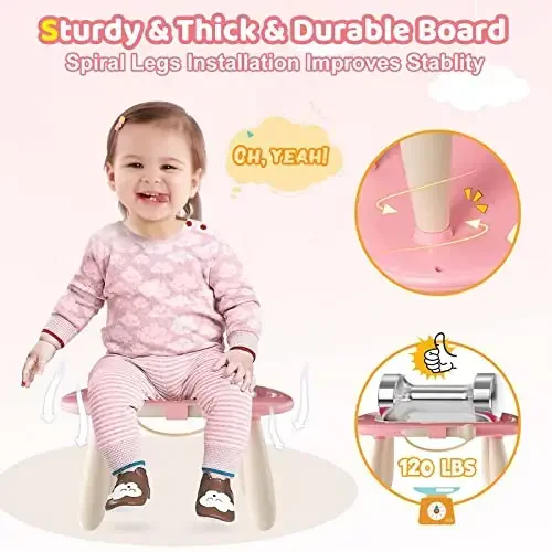 Kikidex Magnetic Drawing Board, Toddler Girl Toys for 1-2 Year Old, Doodle Board Pad Learning and Educational Toys for 1 2 3 Year Old Baby Kids Birthday Gift(Soft Pink) - 6