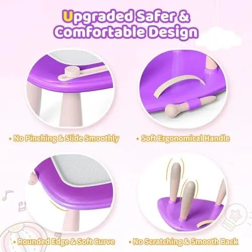 Kikidex Toddler Magnetic Drawing Board, Age 1-3, Purple, Toddler Girl Toys, Doodle Board Pad, Learning & Educational Toys for 1-3 Year Olds, Includes Board, Pen, 4 Table Legs - 3