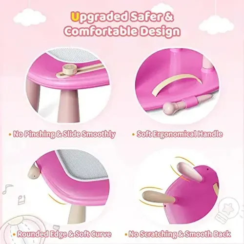 Kikidex Toddler Toys 1-3 yosh uchun, Bardoshli magnitli doodle taxtasi, Qayta foydalanish mumkin, Tartibsizlik yo'q, Bolalar tug'ilgan kuni uchun o'quv o'yinchoqlari (Rose) - 5