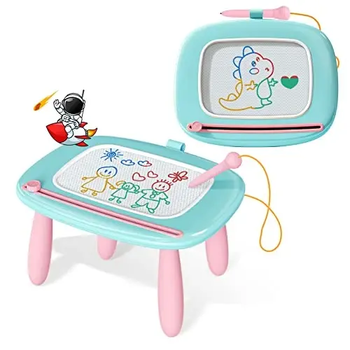 Kikidex Yürümeye Başlayan Çocuk Oyuncakları 1-3 Yaş, Manyetik Çizim Tahtası, Doodle Tahtası Ped Öğrenme ve Eğitici Oyuncaklar 1 2 3 Yaşındaki Bebek Çocuk Doğum Günü Hediyesi (Nane Mavisi) 