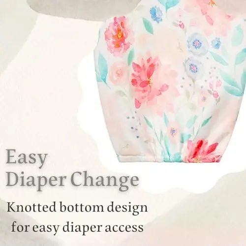 Giggle Angel Newborn Baby Sleeper Gown with Hat Knotted Gown Nightgown Coming Home Outfits for Baby Girl 2 Pieces Set 