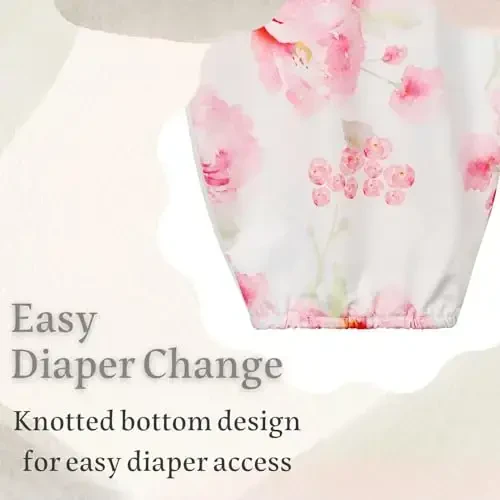 Giggle Angel Newborn Baby Sleeper Gown with Hat Knotted Gown Nightgown Coming Home Outfits for Baby Girl 2 Pieces Set - 4