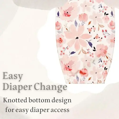 Giggle Angel Newborn Baby Sleeper Gown with Hat Knotted Gown Nightgown Coming Home Outfits for Baby Girl 2 Pieces Set - 5