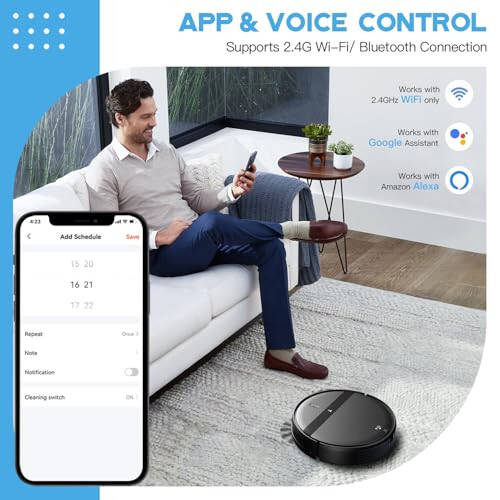 Kilgone Robot Vacuum and Mop Combo with App/Voice Control, Robot Vacuums Cleaner and Mop 2 in 1, Robotic Vacuum Tangle-Free, Daily Schedule, Vacuum Robot Cleaner and Mop Combo for Home - 2