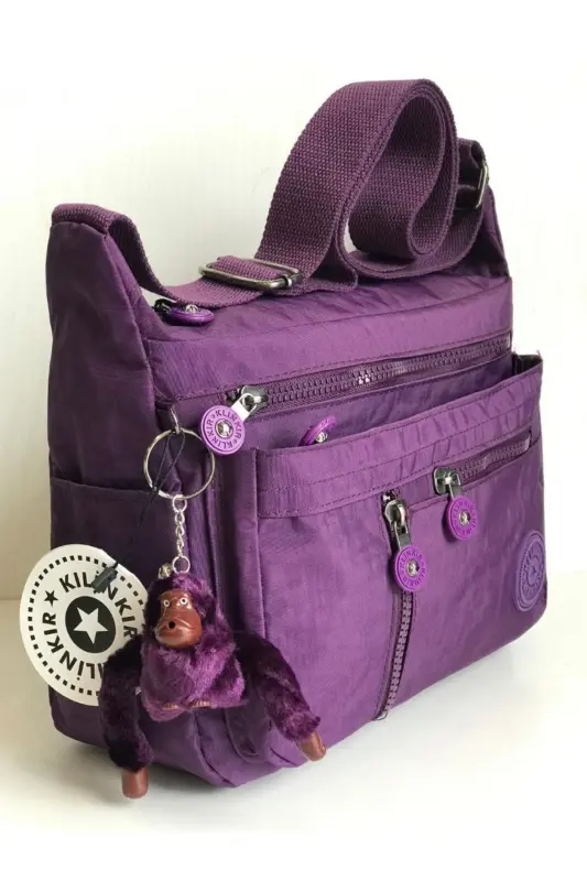 Kılinkır Messenger Bag Multi Pocket Crossbody Water-Resistant Fabric-Purple - 10