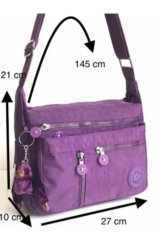 Kılinkır Messenger Bag Multi Pocket Crossbody Water-Resistant Fabric-Purple - 1