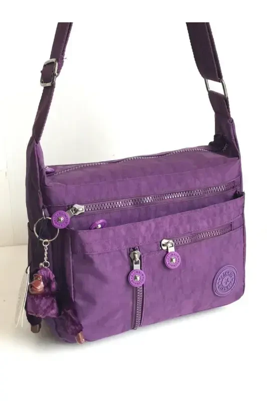 Kılinkır Messenger Bag Multi Pocket Crossbody Water-Resistant Fabric-Purple - 3