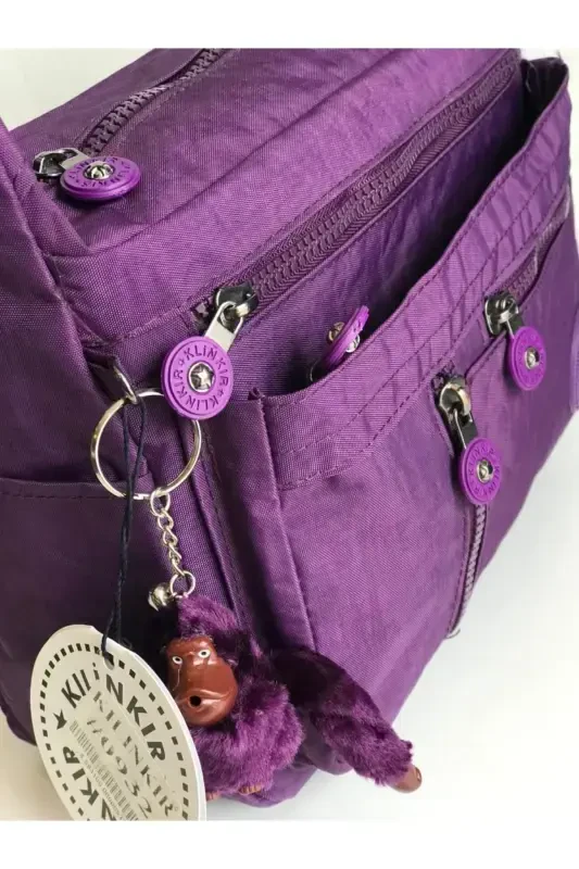Kılinkır Messenger Bag Multi Pocket Crossbody Water-Resistant Fabric-Purple - 4