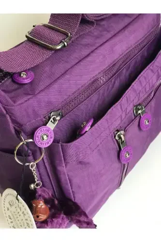 Kılinkır Messenger Bag Multi Pocket Crossbody Water-Resistant Fabric-Purple - 5