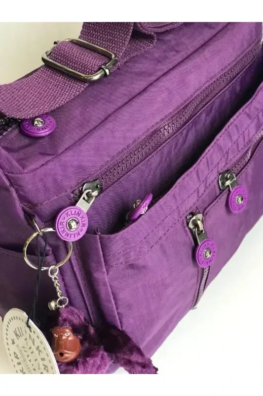 Kılinkır Messenger Bag Multi Pocket Crossbody Water-Resistant Fabric-Purple - 5