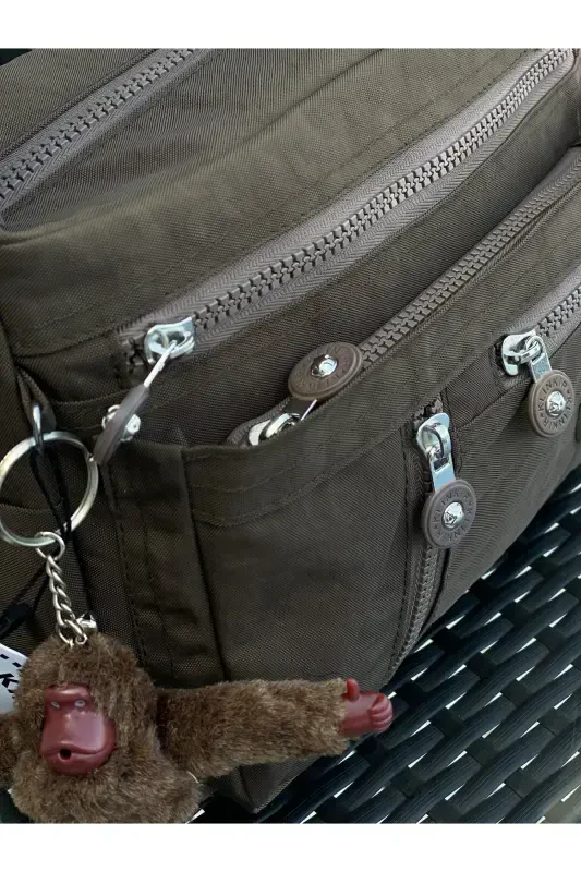 Кılinkır Почтовая Сумка Многокарманная Через Плечо Водостойкая Ткань KLNKR932-Коричневый - 3